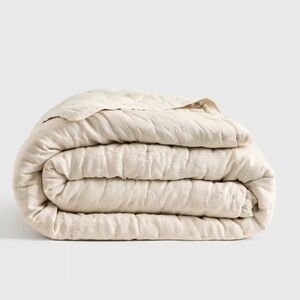 NWT QUINCE European Linen Dream Quilt Full/Queen Sand 4149